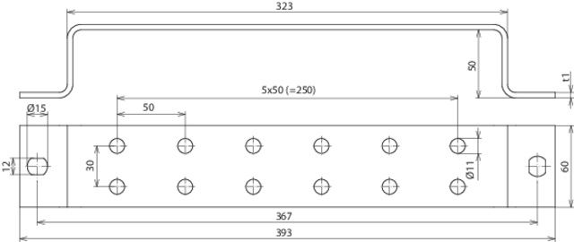 Earthing busbar St/tZn f. equipotential bonding with 2 x 6 terminals – Görsel 2 / 2