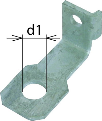 Connection bracket IF1 angled bore diameter d1 14 mm