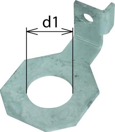 Connection bracket IF1 angled bore diameter d1 42 mm
