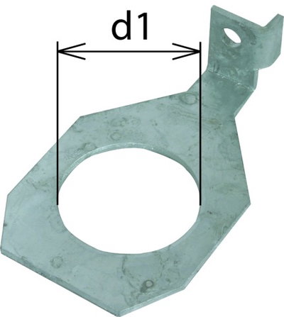 Connection bracket IF1 angled bore diameter d1 62 mm