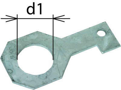 Flat connection bracket IF3 bore diameter d1 39 mm