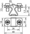 Conductor holder StSt/galCu w. M8 thread f. Rd 8-10mm