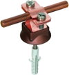 Conductor holder StSt/galCu f. Rd 8-10mm with plastic base and fixing material