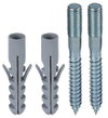 Fixing set with 2 rigid screws M10x20mm and 2 plastic dowels D 12mm