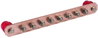 Equipotential bonding bar without cover Cu with M10 screws for 8 connections
