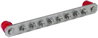 Equipotential bonding bar without cover StSt with M10 screws for 8 connections