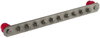Equipotential bonding bar without cover StSt with M10 screws for 10 connections