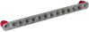 Equipotential bonding bar without cover StSt with M10 screws for 12 connections