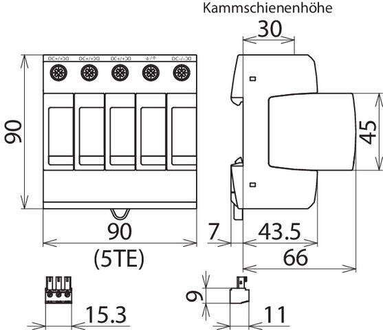 Surge arrest. Type 2 DEHNguard M multip. f. PV systems up to 1000V DC/SN 1868 – Görsel 2 / 2