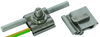 Uni earth clamp w. hammer head screw, self-locking nut w. serr. bearing M10