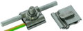 Uni earth clamp w. hammer head screw, self-locking nut w. serr. bearing M10