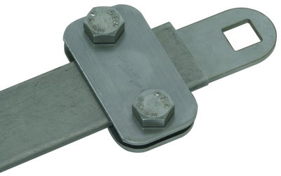 Clamping piece StSt with square hole D 11mm for Fl -30x4mm