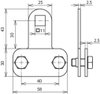 Clamping piece StSt with square hole D 11mm for Fl -30x4mm
