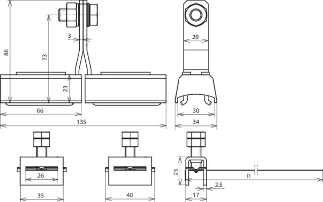 Pipe clamp f. hazardous areas D 27-89mm w. terminal screw M10 Cu/gal Sn StSt – Görsel 2 / 2