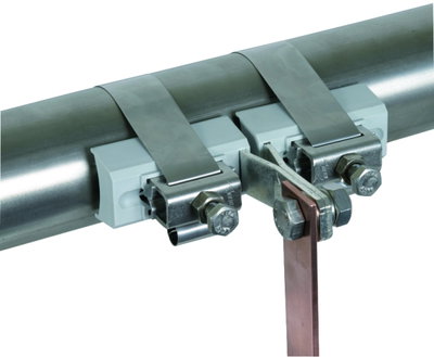 Pipe clamp f. hazardous areas D 90-300mm w. terminal screw M10 Cu/gal Sn StSt