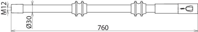 Insulating element f. PHE4 w. plug-in coupling D 30mm L 760mm – Görsel 2 / 2
