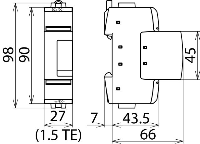 Surge arrester Type 2 DEHNguard SE DC 1-pole Uc 900V DC – Görsel 2 / 2