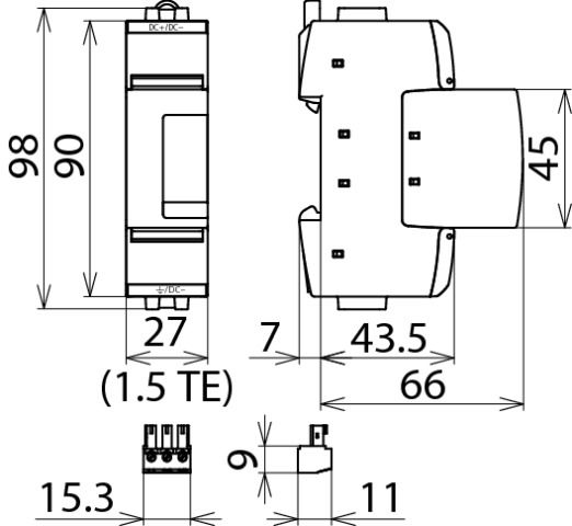 Surge arrester Type 2 DEHNguard SE DC 1-pole Uc 900V DC – Görsel 2 / 2