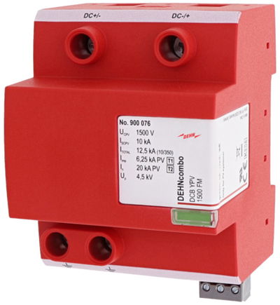 DEHNcombo YPV FM combined arrester for PV systems up to 1500 V DC