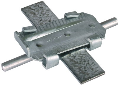 Wedge connector, St/tZn for concrete foundation for Rd 10mm / Fl -40x4mm