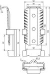 Wedge connector, St/tZn for concrete foundation for Rd 10mm / Fl -40x4mm