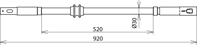 Insulating stick 25kV 16.7Hz with plug-in coupling D 30mm L 900mm – Görsel 2 / 2