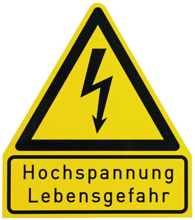Sign: Hochspannung - Lebensgefahr material: plastic