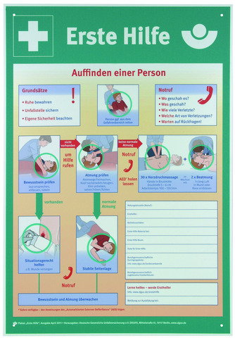 Sign First Aid - according to BGI/GUV-I 510 german language