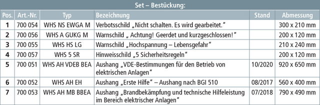 Set of warning signs, german language plastic, for electrical installations – Görsel 2 / 2
