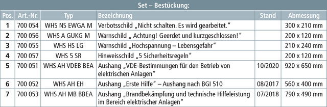 Set of warning signs, german language plastic, for electrical installations – Görsel 2 / 2