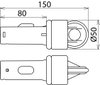 End fitting with plug-in coupling and aluminium eye