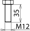 Hexagon screw DIN 933 M12x35mm StSt