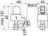 Ball head cap D=20mm, adjustable with hexagon shaft for cables 16-120mm²