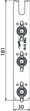 3-pole earthing busbar M10 with wing nut