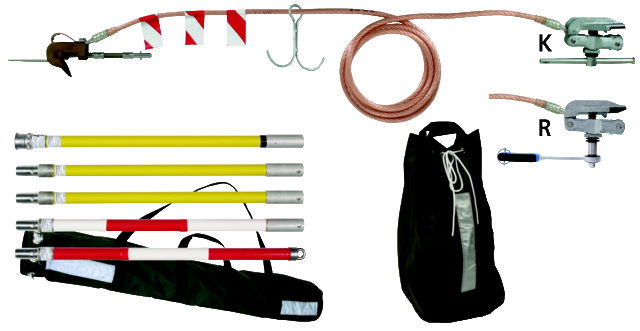 Earth. dev. f. railways f. overh. lines (prof.-fr.)transp. by car, ratchet-KIT