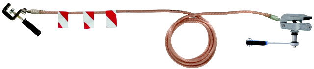 Earthing device f. railways f. masts or construction machines at rails