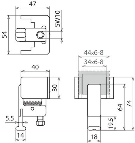 Earth clamp, clamp body with T pin – Görsel 2 / 2