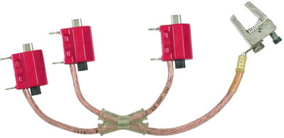 Three-pole earthing and short-circuiting device TI 16mm² w. earth.cartridges NH00