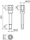 Adapter f. EaS cartridges partly insul. with M10 connection thread