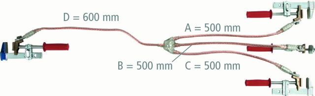 Three-pole earthing and short-circuiting device 35mm² with clamps