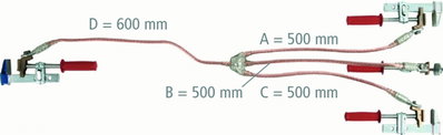 Three-pole earthing and short-circuiting device 35mm² with clamps