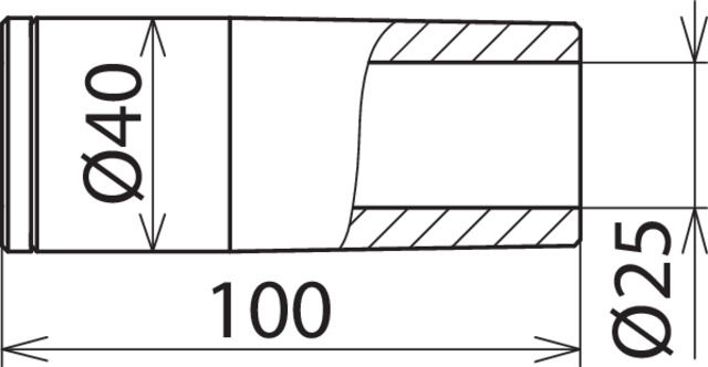 Intake tube adap. f brushes/clean. heads D=40/25mmm for NS dry clean. set -1000V – Görsel 2 / 2