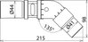 Angled intake hose adapter D 40 mm f. NS/MS dry cleaning kits