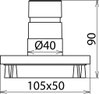 Rectangular brush for suction 105x90x50 for MS dry cleaning set -36kV