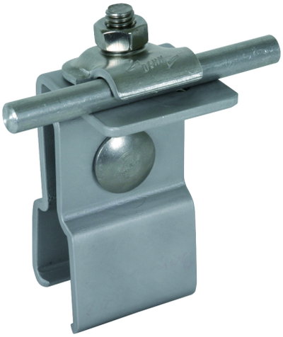 Roof conductor holder Al for Rd 6-10mm f. tin roofs with rectang. standing seam