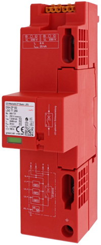 Type 1+2+3 combined arrester DEHNshield ZP Basic 2 LSG for TT and TN-S systems