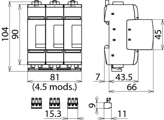 Surge arrester type 2 DEHNguard ME multi- pole f. PV systems up to 1500V d.c. FM – Görsel 2 / 2
