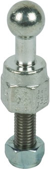 Fixed ball point D 20mm straight w. threaded pin and nut M12x45mm