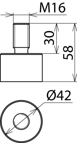 Welding-type connector, threaded bolt M16x30mm, St/galZn - KIT - – Görsel 2 / 2
