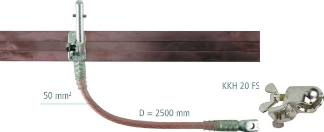 Short-circuiting bar 60x12mm E-Cu F20 with hexagon shaft